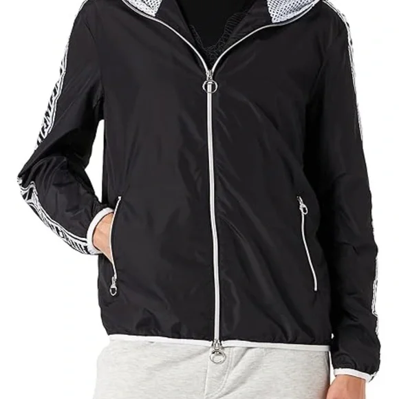 Armani exchange mens logo tape windbreaker jacket in black size S...USED - Picture 2 of 6
